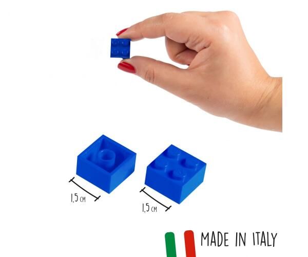 Simba 104114112 - Blox 100 blaue 4er Bausteine in Dose (Androni)