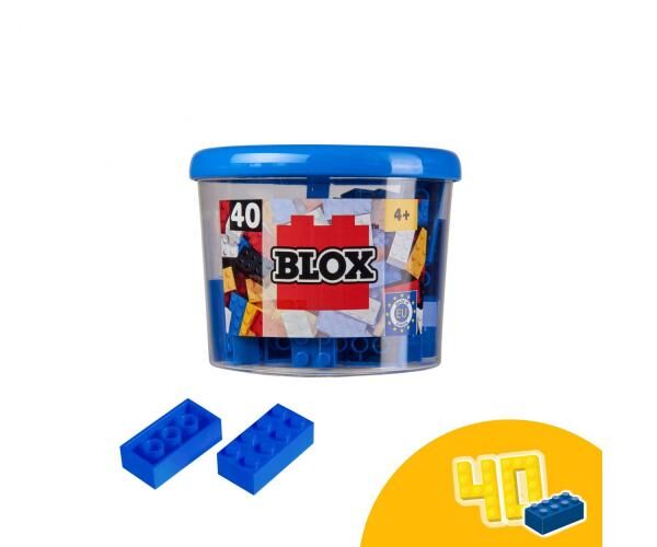 Simba 104118881 - Blox 40 blaue 8er Bausteine in Dose (Androni)