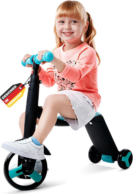3in1 Kinder Laufrad Dreirad Roller Trike Scooter mitwachsend
