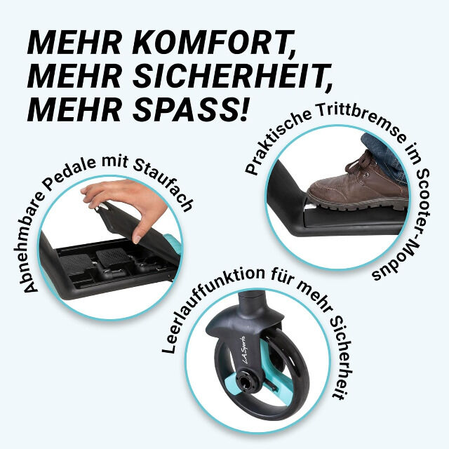 3in1 Kinder Laufrad Dreirad Roller Trike Scooter mitwachsend