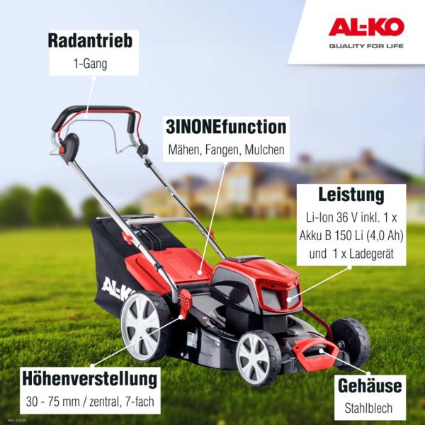 AL-KO AKKU-RASENMÄHER 36V 46.9 LI SP Set