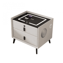 BedhubPro Smart Bedside Table – 3-in-1-Nachttisch mit kabelloser Ladefunktion, Fingerabdruckschloss und Bluetooth-Lautsprechern