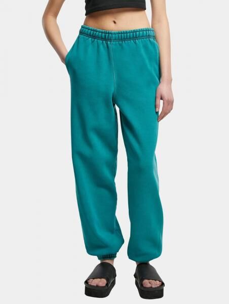 bequeme Urban Classics Damen Hose Kordelzug Taschen 360 g/m&sup2; mit Baumwolle T&uuml;rkis