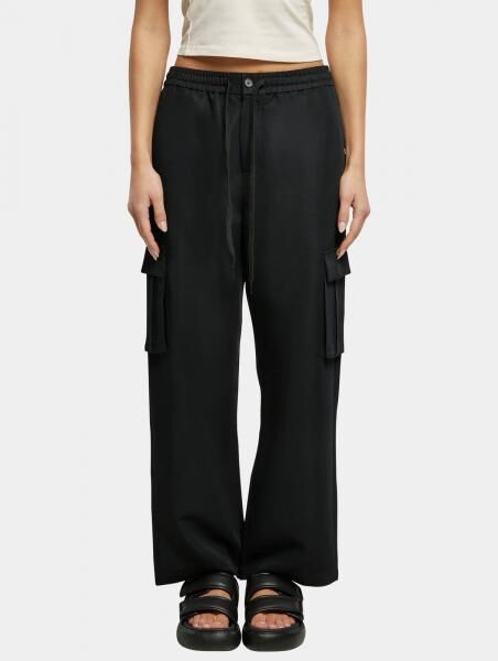 bequeme Urban Classics Damen Jeans Straight Fit Taschen 188 g/m&sup2; Schwarz