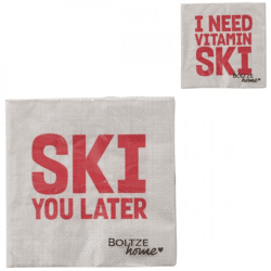 Boltze Servietten „Ski“, 3-lagig, 33 x 33 cm, 20 Stück, 2 verschiedene Designs