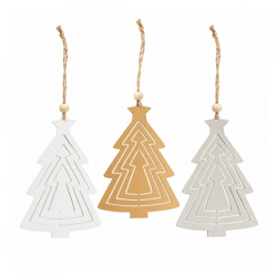 Boltze Weihnachtsanhänger „Jara“ aus Metall, 14,5 cm, 3er-Set in verschiedenen Farben