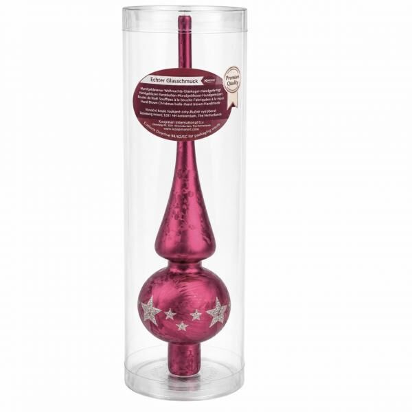 Deco Heitmann Weihnachtsbaumspitze aus Glas, bordeauxrot, 25 cm