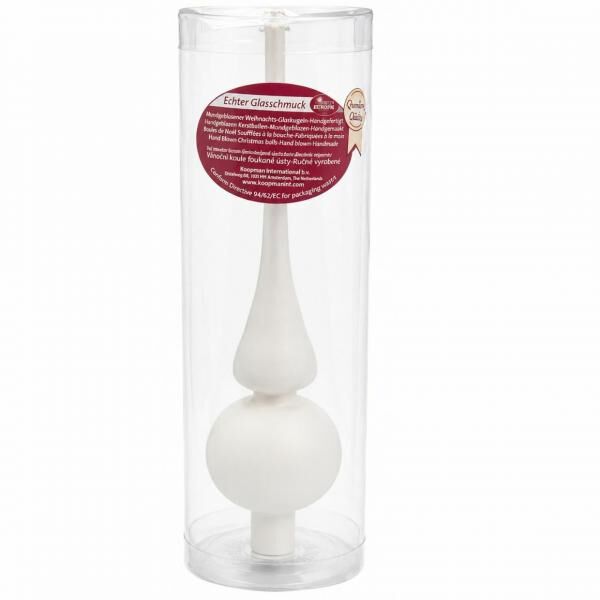 Deco Heitmann Christmas Tree Top, Glass, White, 25 cm