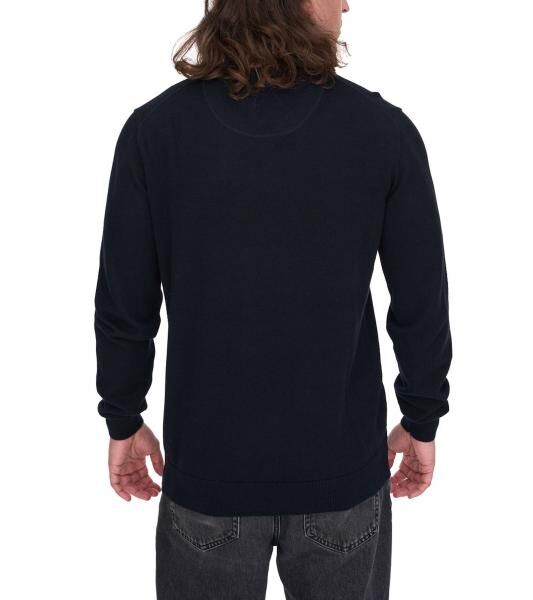 HACKETT LONDON GOLF Men's Cotton Sweater, Knitted Sweater with V-Neck, Long-Sleeve Shirt HMX500F Black