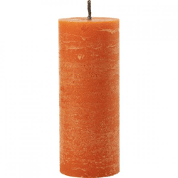 J-Line Stumpenkerze für den Außenbereich, orange, 10 x 28 cm