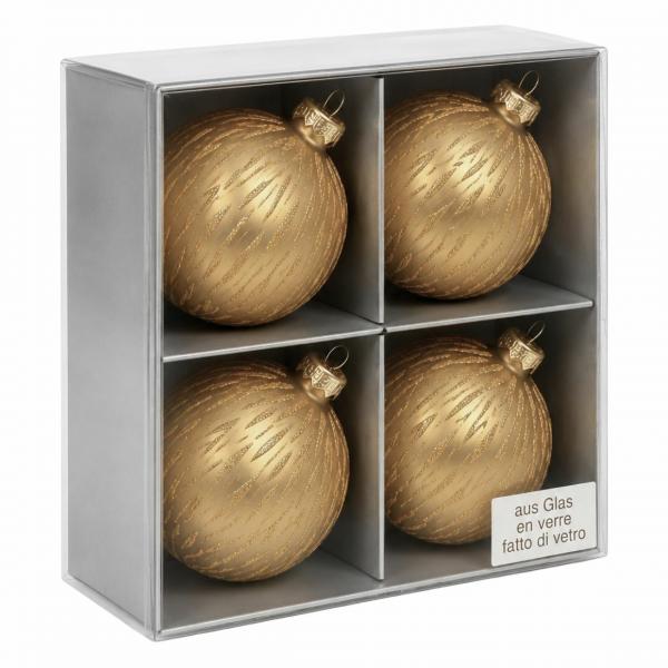 Matte Gold Christmas Ornament, 6 cm, 4 pieces