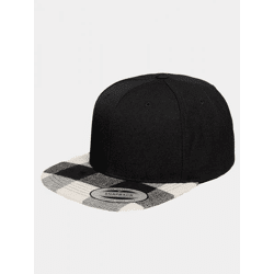 lässige Checked Flanell Unisex Cap 382 g/m² Schwarz/Weiß