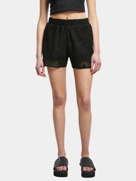 l&auml;ssige Urban Classics Damen Shorts Kordelzug gef&uuml;ttert 220 g/m&sup2; mit Baumwolle Schwarz