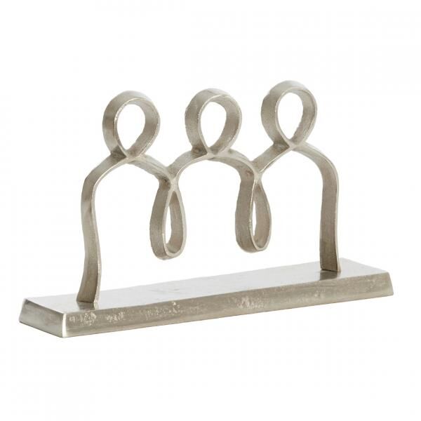 Licht & Wohnen Skulptur Menschen nickelfarbig 33 cm