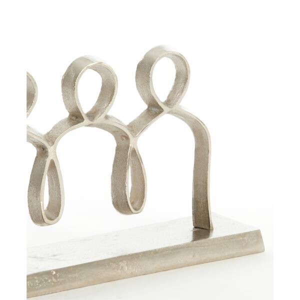 Licht & Wohnen Skulptur Menschen nickelfarbig 33 cm