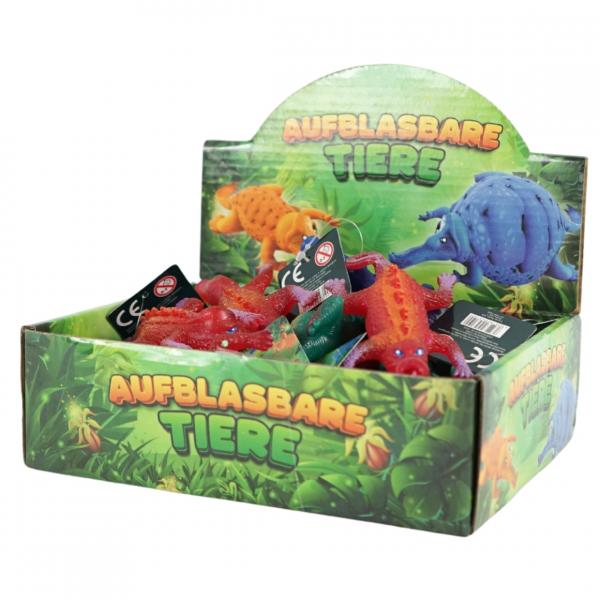 Aufblasbarer Dinosaurier, 12,5 cm, 4 verschiedene Motive