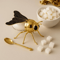 [PREISSENKUNG] BeeJar-Honigglas mit Deckel mit Bienenmotiv und passendem Löffel