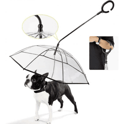 [PREISSENKUNG] PawBrella – Verstellbarer Hundeschirm mit integrierter Leine | Transparente, wasserdichte Schutzhülle für kleine Hunde