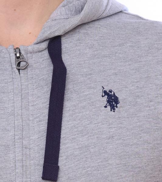 U.S. POLO ASSN. Herren Sweat-Jacke mit Kapuze Baumwoll-Jacke Pullover 162 62510 52191 282 Grau