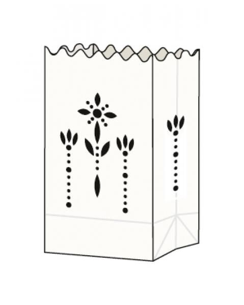 FOLIA - Papierlichttüten Floral-5 Stück, 24,5x14x8,5cm