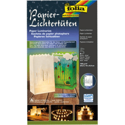FOLIA - Papierlichttüten GRAS-5 Stück, 24,5x14x8,5cm
