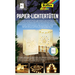 FOLIA - Papierlichttüten SONNE-5 Stück, 24,5x14x8,5cm