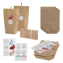 Papiertüte Ostern 12er Set inkl. 12 Sticker 