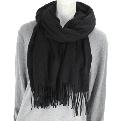 Pashmina Schal Uni Schwarz