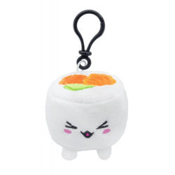 Plushi - Uramaki sushi with salmon plush clip on 7 cm