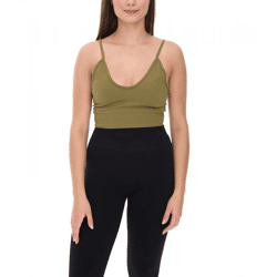 YOU DO YOU Women's Sports Bra, Seamless Sports Top, Yoga Bra 904951 Khaki