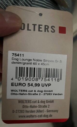 3 x Hundebett Wolters Dog Lounge Noble Stripes Gr. S außen 60x45x20 braun o. grau