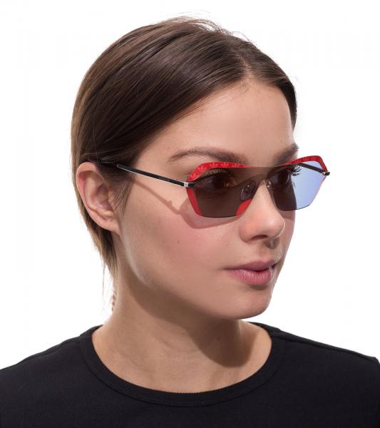 adidas Sonnen-Brille Damen mit roten Gl&auml;sern und roten B&uuml;geln UVA & UVB Schutz Freizeit-Brille OR0015 0068U Rot