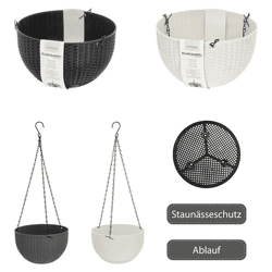 hanging basket, rattan, 2/s, approx. 23cmD