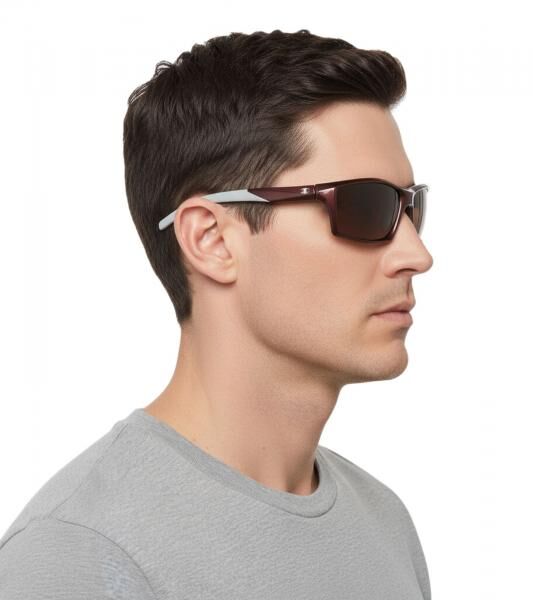 Champion Sport Sonnenbrille Herren Sport-Brille polarisiert Urlaubs-Brille CU514204 Braun/Bordeaux-Rot-Grau