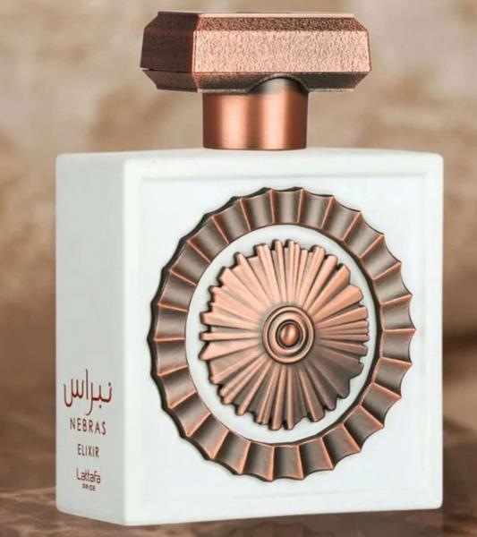 Lattafa Pride Nebras Elixir Unisex Eau de Parfum mit Vanille & Gourmand-Noten K&ouml;rper-Parf&uuml;m 100ml Wei&szlig;/Bronze