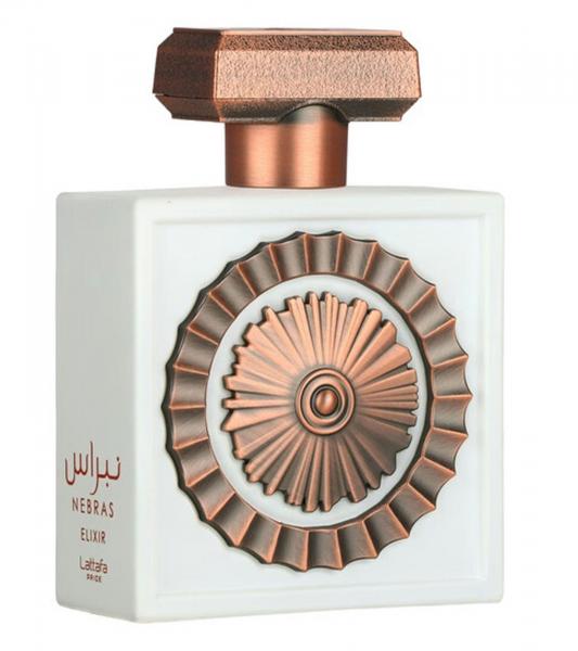 Lattafa Pride Nebras Elixir Unisex Eau de Parfum mit Vanille & Gourmand-Noten K&ouml;rper-Parf&uuml;m 100ml Wei&szlig;/Bronze