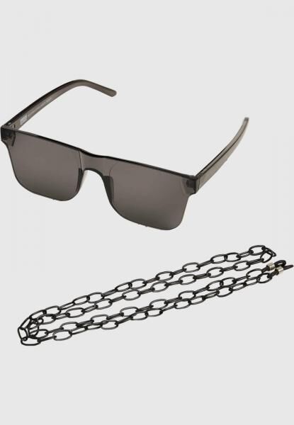 markante Urban Classics Unisex Sonnenbrille Ketten-Detail Schwarz