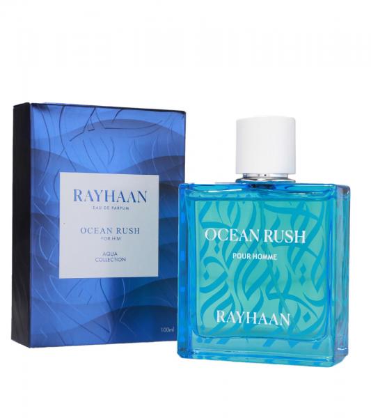 Rayhaan Ocean Rush Herren Eau de Parfum frisch-aquatischer K&ouml;rper-Duft Parf&uuml;m 100ml Blau