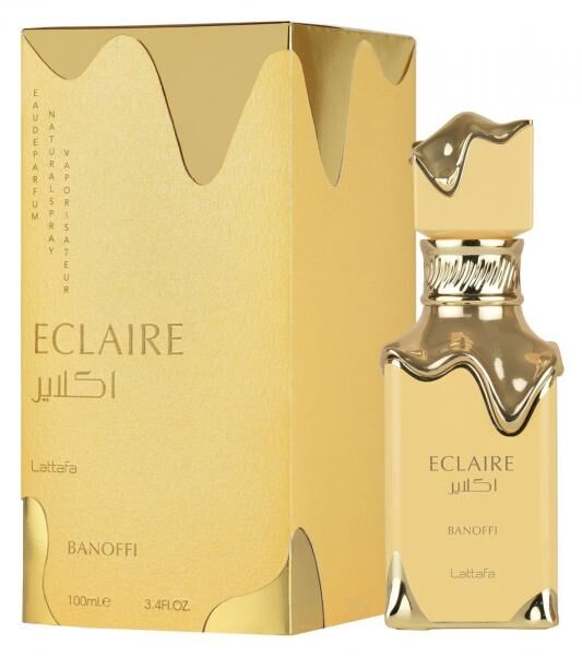 unwiderstehliches Lattafa Eclaire Banoffi Unisex Parfum s&uuml;&szlig; warmes K&ouml;rper-Parf&uuml;m f&uuml;r Damen und Herren 100ml Gold