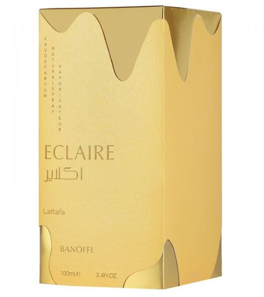 unwiderstehliches Lattafa Eclaire Banoffi Unisex Parfum s&uuml;&szlig; warmes K&ouml;rper-Parf&uuml;m f&uuml;r Damen und Herren 100ml Gold