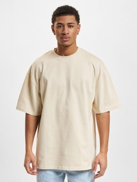 bequemes DEF Herren T-Shirt Oversize mit Baumwolle Beige