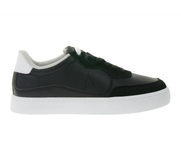 Calvin Klein Sneaker modische Echtleder-Schuhe mit Logo auf den Au&szlig;enseiten elegante Turn-Schuhe YM0YM01153 0GM Schwarz