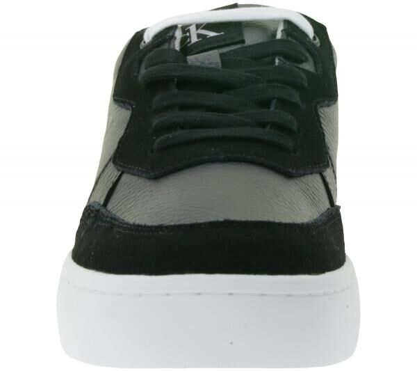 Calvin Klein Sneaker modische Echtleder-Schuhe mit Logo auf den Au&szlig;enseiten elegante Turn-Schuhe YM0YM01153 0GM Schwarz