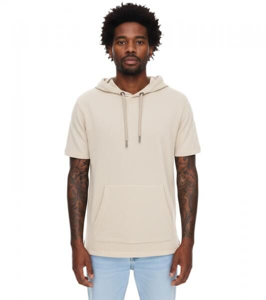 EIGHT2NINE Herren Kapuzen-Pullover kurz&auml;rmliger Baumwoll-Hoodie T-Shirt Hoody Sommer-Hoody H10014L22462AEN 20200 Beige