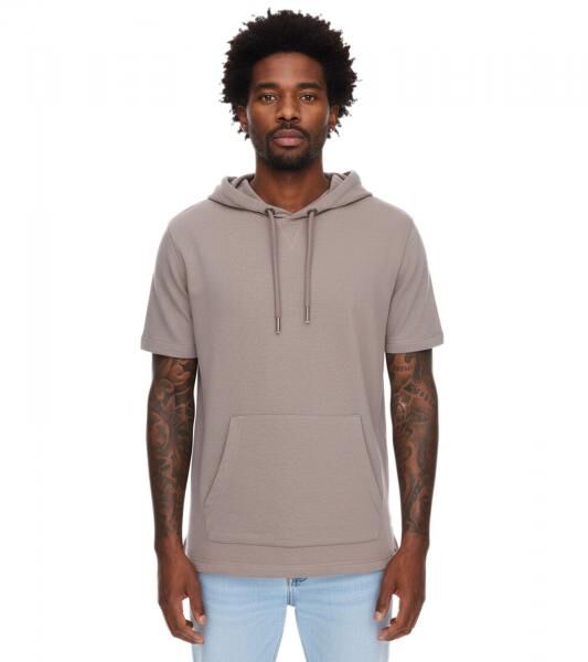 EIGHT2NINE Herren Kapuzen-Pullover kurz&auml;rmliger Baumwoll-Hoodie T-Shirt Hoody Sommer-Hoody H10014L22462AEN 21300 Hellbraun