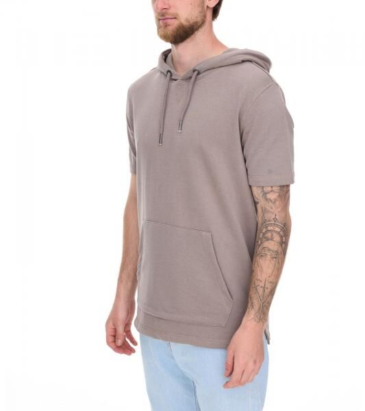EIGHT2NINE Herren Kapuzen-Pullover kurz&auml;rmliger Baumwoll-Hoodie T-Shirt Hoody Sommer-Hoody H10014L22462AEN 21300 Hellbraun