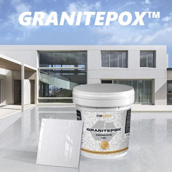 GRANITEPOX Epoxidfarbe in Granitoptik (1 kg) (Dunkelgrau) – Professionelle Zweikomponenten-Bodenbeschichtung im Großhandel WIEDER LIEFERBAR
