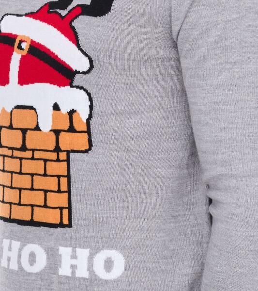 Herren Strick-Pullover Ugly Christmas Sweater mit weihnachtlichem Muster Weihnachts-Pullover Freizeit-Sweater 979440 Grau
