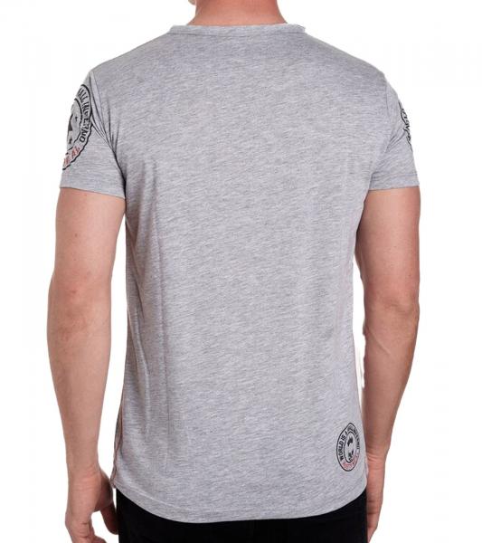 Herren T-Shirt mit "Born with a Purpose" Print Baumwoll-Shirt Rundhals-Shirt R-15216 Hellgrau meliert