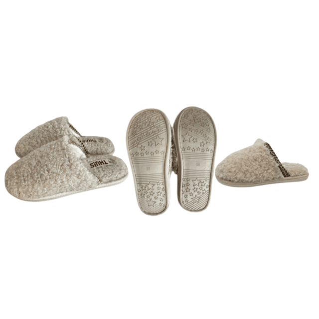 Homeslipper Hausschuhe Pantoffeln Slipper Beige Unisex Schlappen Größen Restposten Mix